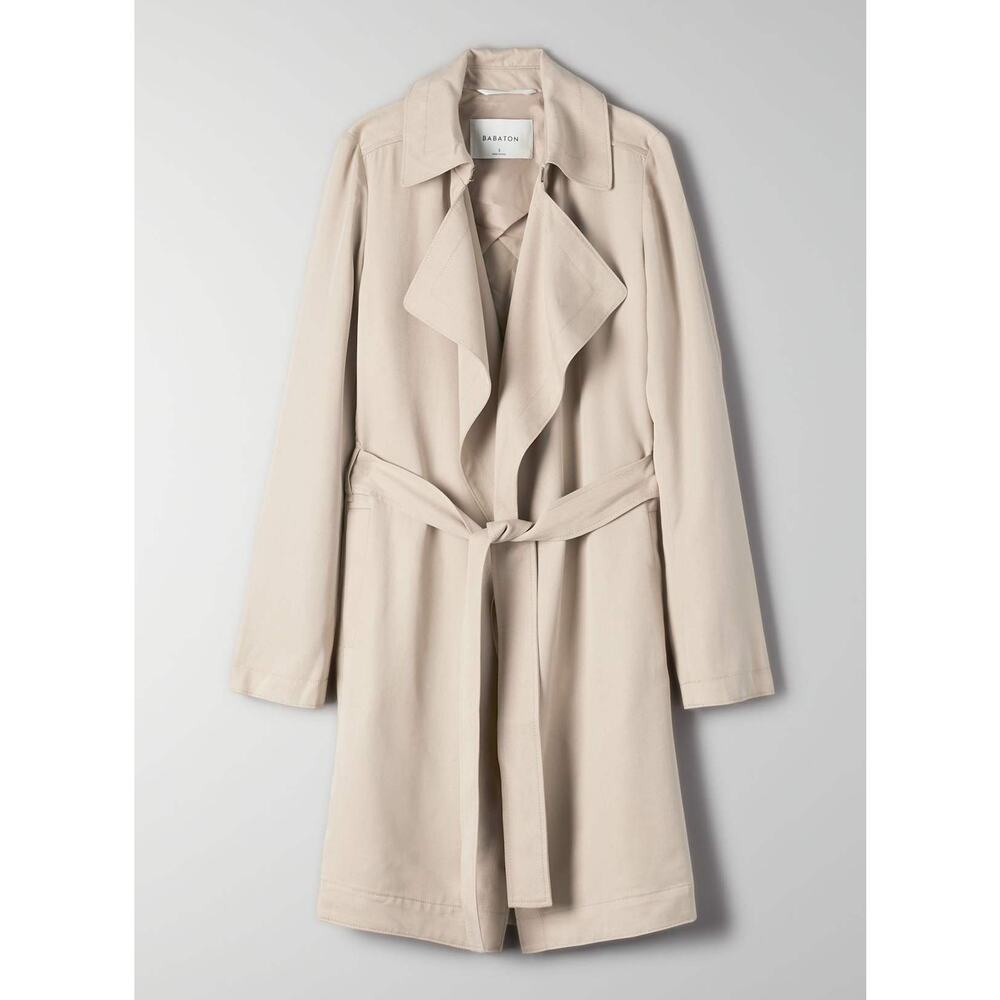 Aritzia Babaton Maximo Trench Coat XS Belted Drapey minimalist classic academia - Picture 2 of 11